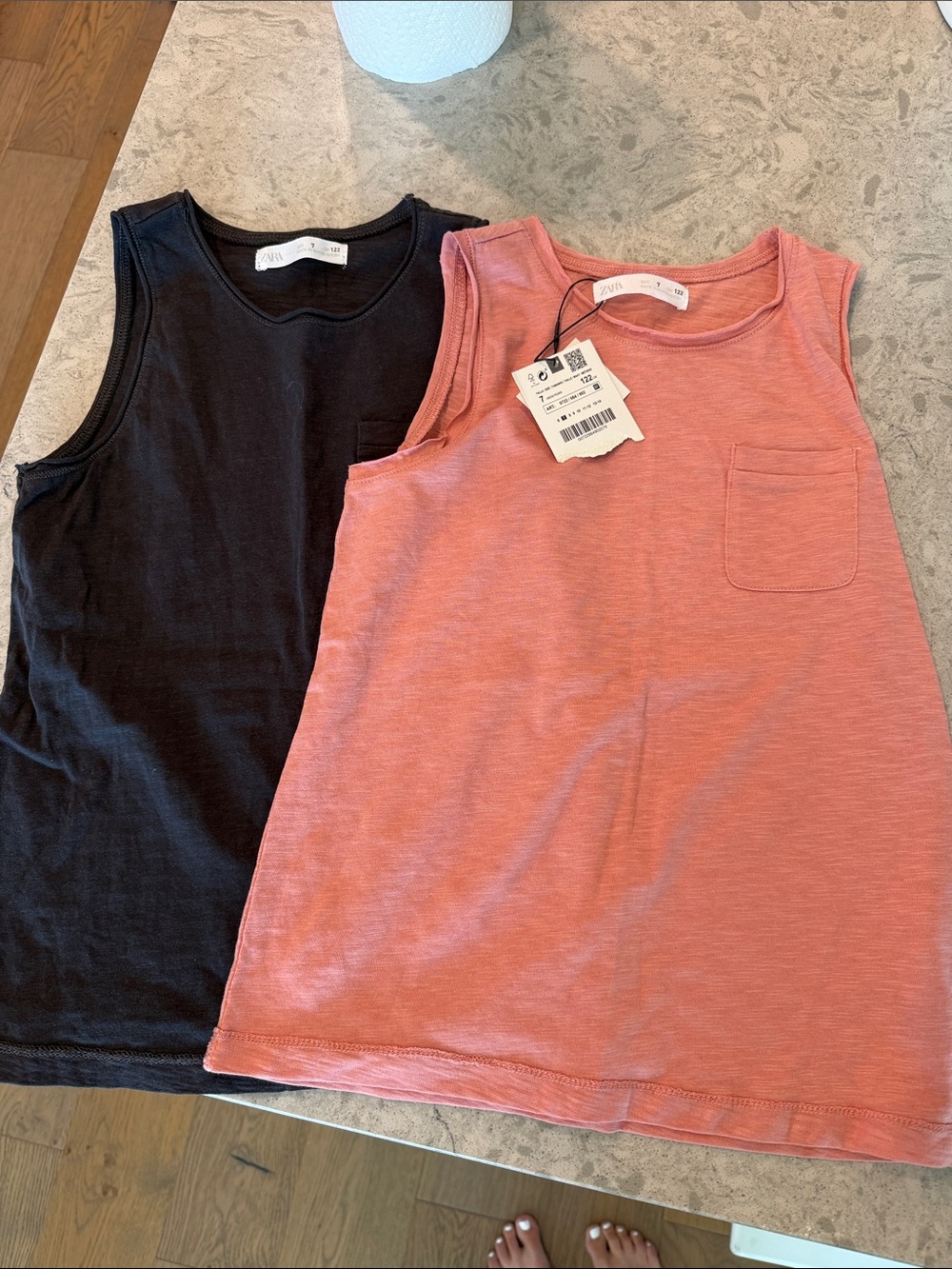 Zara boys Tank Tops in Black and Dusty Rose (set)